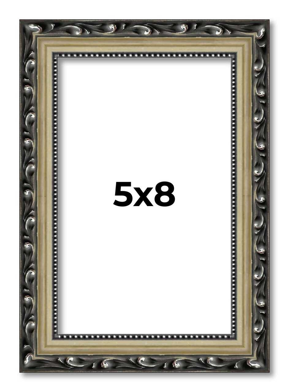 5x8 Museum-Quality Picture Frame with UV-Resistant Acrylic & Acid-Free Backing, Available in 4 Finishes - Gold, Silver, Bronze, and Black
